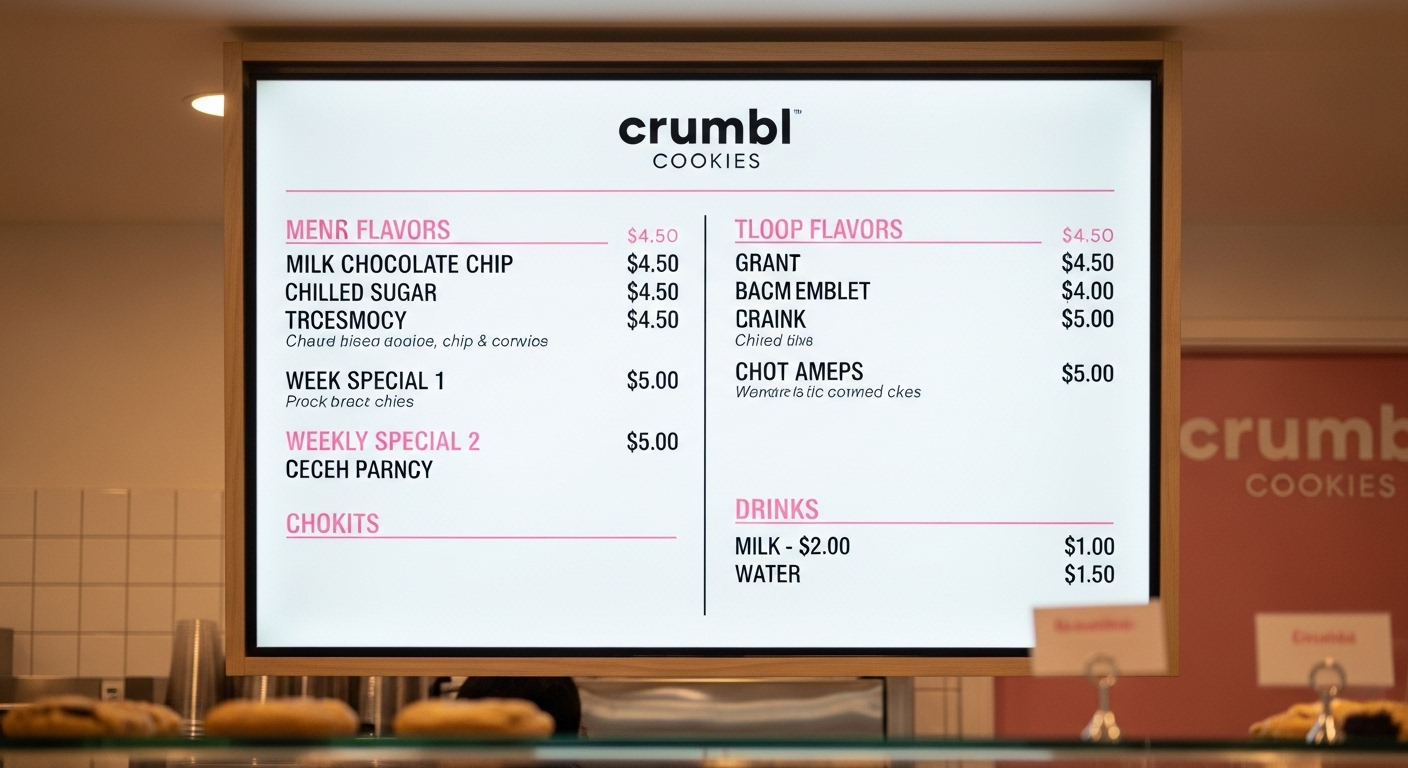 Crumbl Cookies Menu Prices