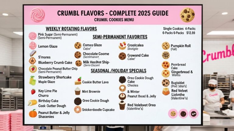 Crumbl Flavors Crumbl Cookies Menu Complete 2025 Guide