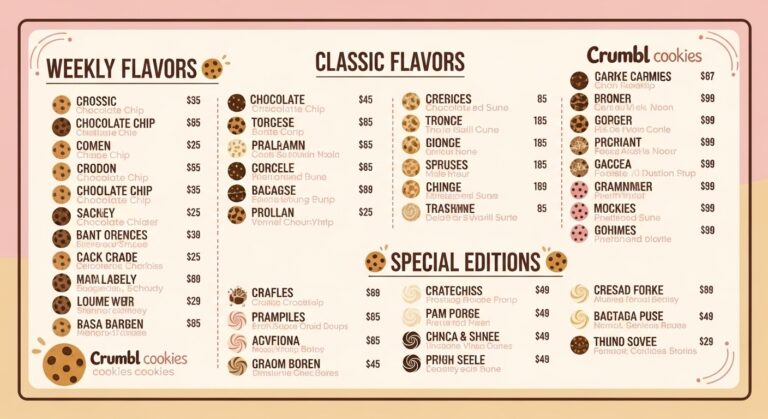 Menu Crumbl Cookies All Flavors – Complete Flavor Guide for Cookie Lovers