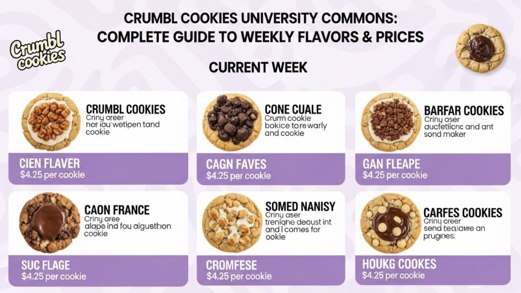 Crumbl Cookies University Commons Menu Complete Guide to Weekly Flavors and Prices