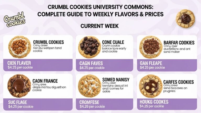 Crumbl Cookies University Commons Menu Complete Guide to Weekly Flavors and Prices