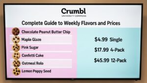 Crumbl Cookies University Commons Menu Complete Guide to Weekly Flavors and Prices